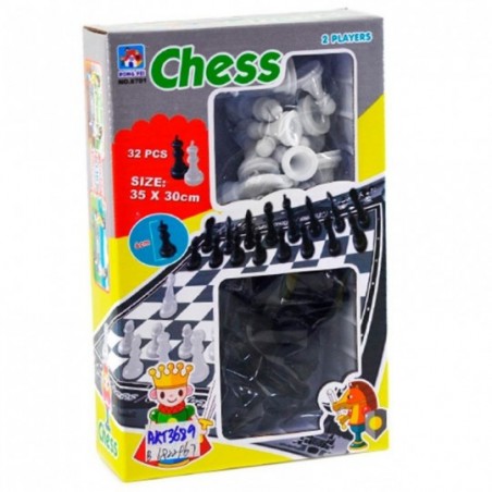 Jogo De Xadrez Tabuleiro 32 Peças Plástico