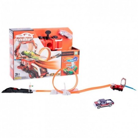 Super Pista Corrida Radical Com Carrinhos 43 Peças Infantil