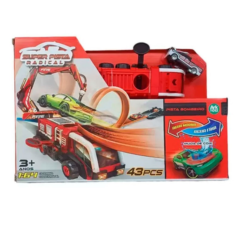 Super Pista Corrida Radical Com Carrinhos 43 Peças Infantil