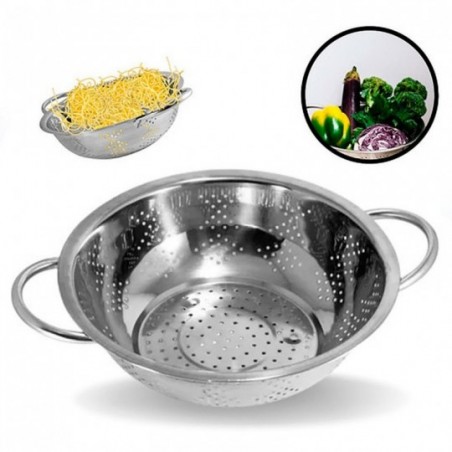 Escorredor De Macarrão Massas Em Inox 23 Cm 2