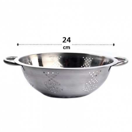 Escorredor De Macarrão Massas Em Inox 23 Cm