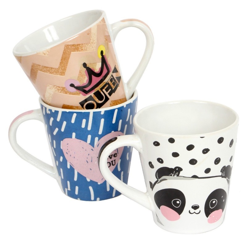 Caneca De Porcelana Decorada Cônica 300 ML Fratelli