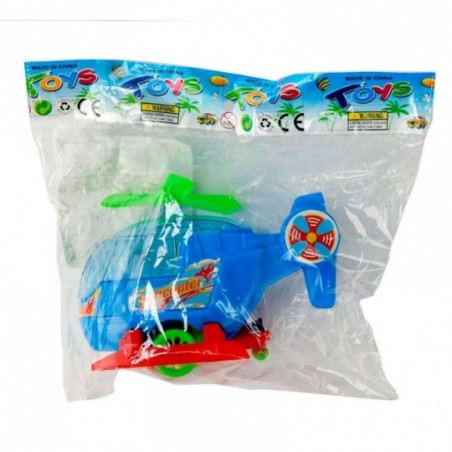 Helicóptero Infantil De Plástico A Corda Colorido 15 Cm