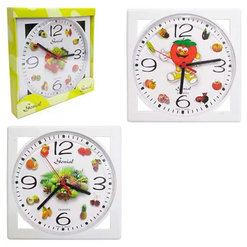 Relógio Analógico De Parede Com Frutas Cozinha Decorativo