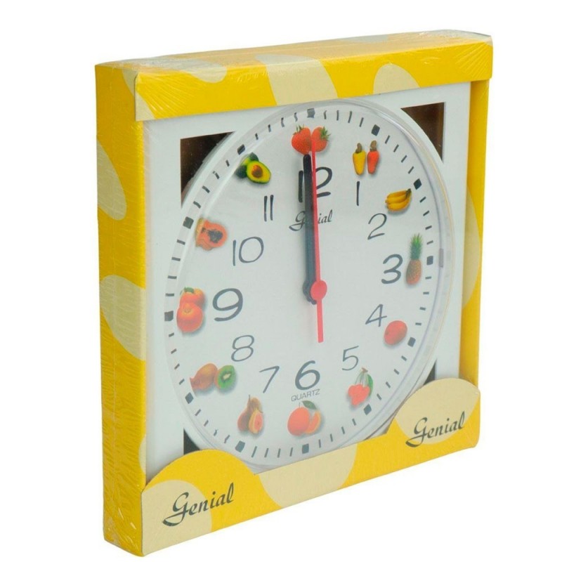 Relógio Analógico De Parede Com Frutas Cozinha Decorativo