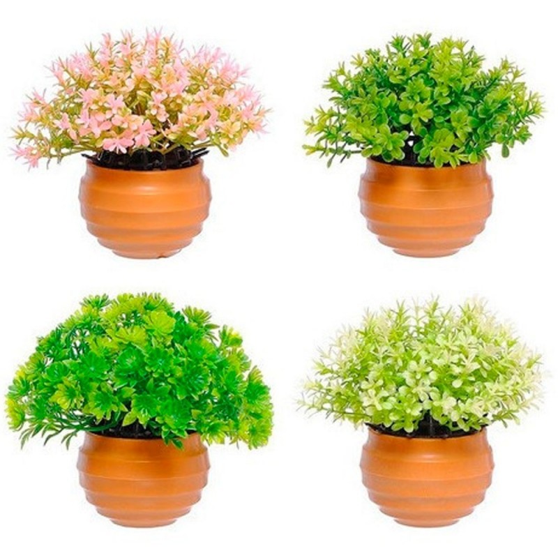 Planta Com Vaso Decorativo De Plástico 10 Cm Variado