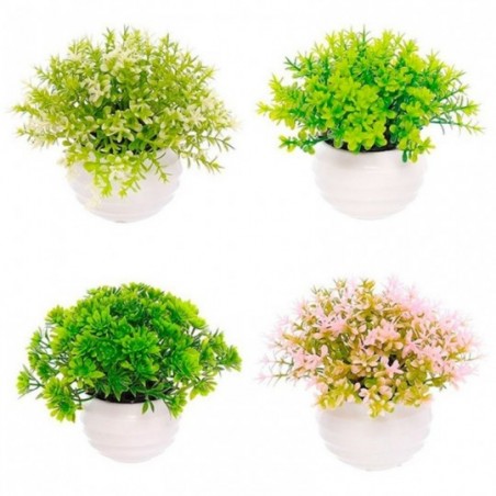 Planta Com Vaso Decorativo De Plástico 10 Cm Variado