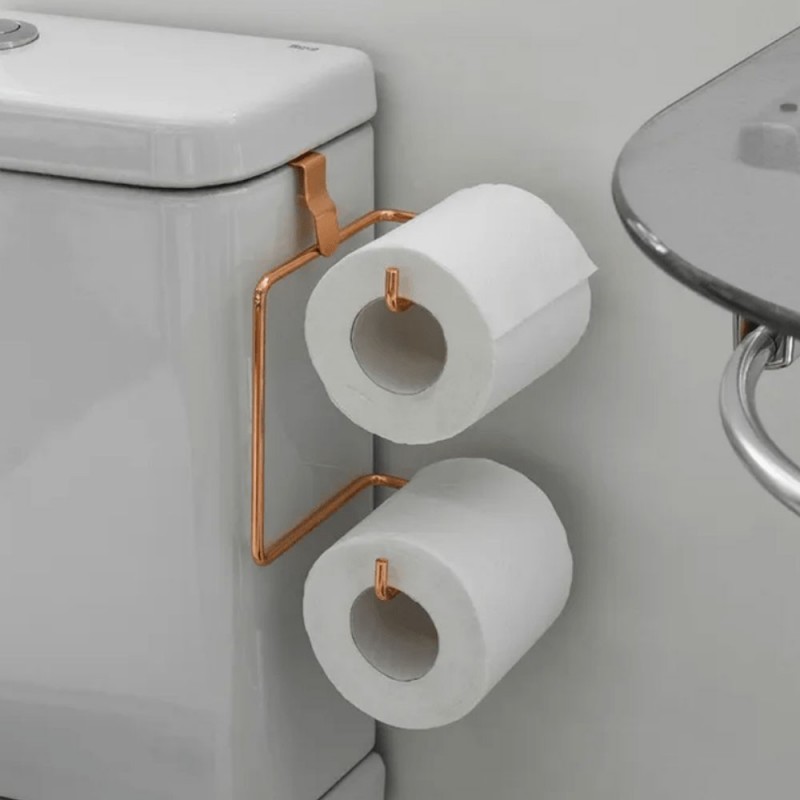 Suporte Para Papel Higiénico Duplo Cromado Para 2 Rolos