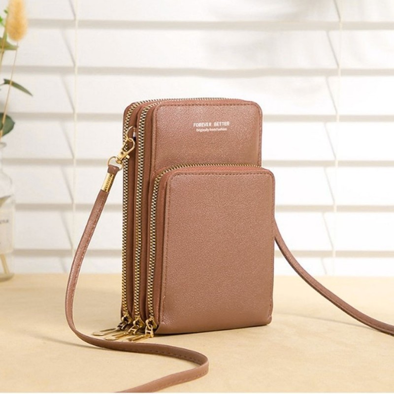 Bolsa Feminina Transversal Porta Celular Com 3 Divisórias