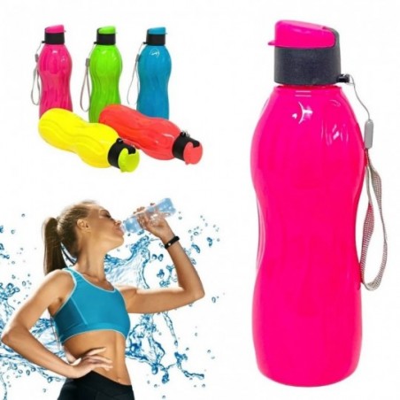 Garrafa Squeeze de Plástico 600 ML Infinity Neon No Atacado