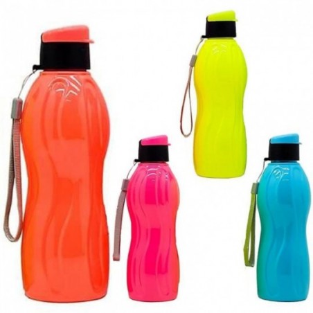 Garrafa Squeeze de Plástico 600 ML Infinity Neon No Atacado