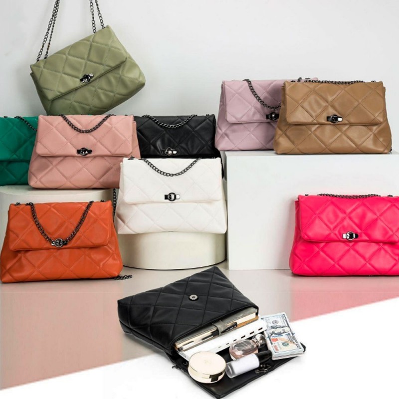 Bolsa De Ombro Em Matelassê Feminina Grande Luxo Alça Corrente
