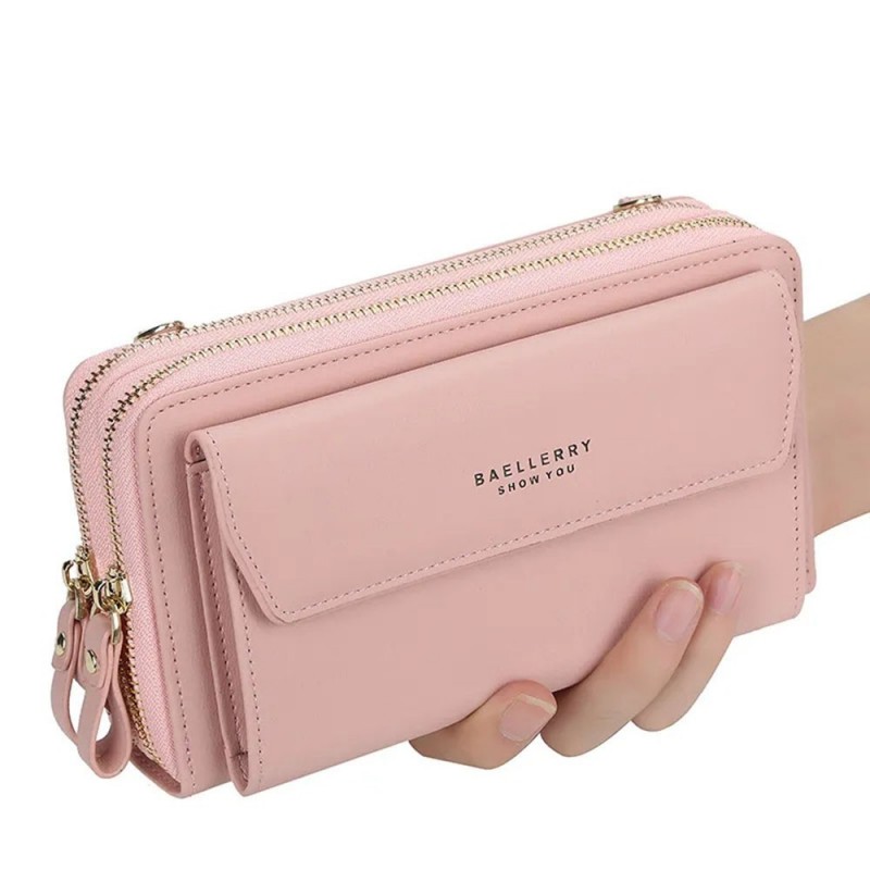 Bolsa Carteira Feminina Transversal Com 2 Divisórias Porta Celular