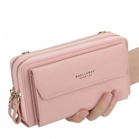 Bolsa Carteira Feminina Transversal Com 2 Divisórias Porta Celular