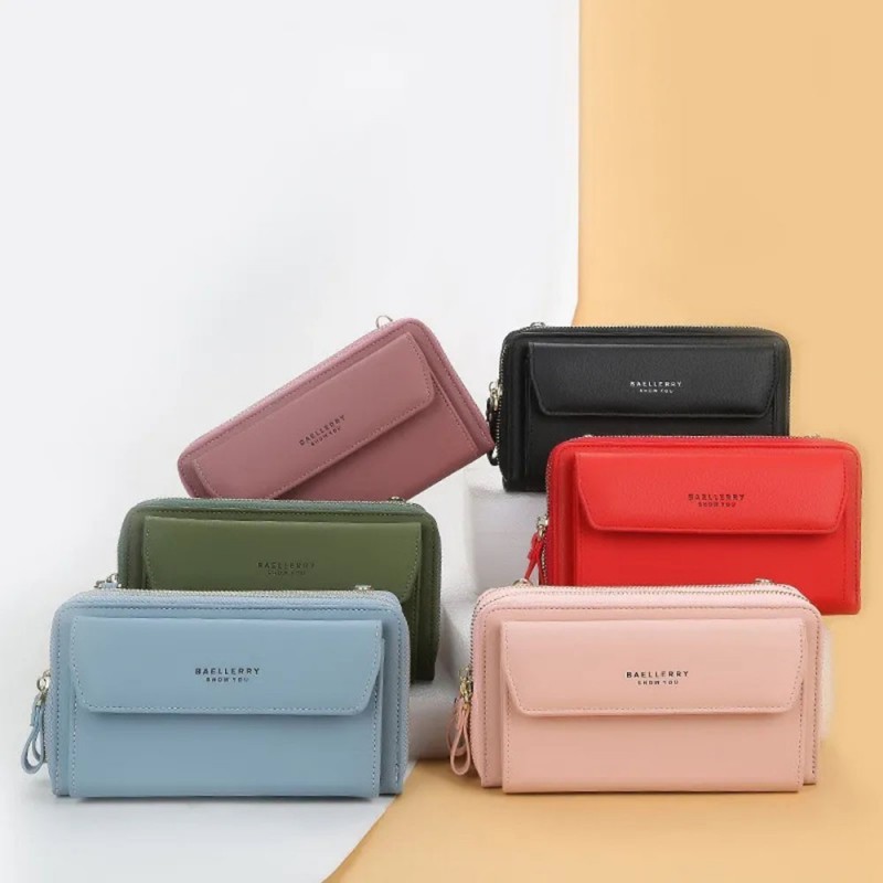 Bolsa Carteira Feminina Transversal Com 2 Divisórias Porta Celular