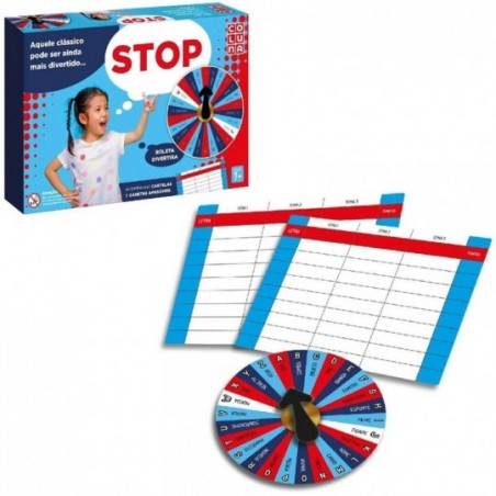 Jogo De STOP Com Roleta E Cartelas Divertido Infantil No Atacado