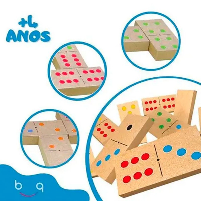 Jogo Dominó De Madeira MPF Pontos Coloridos Tradicional Infantil
