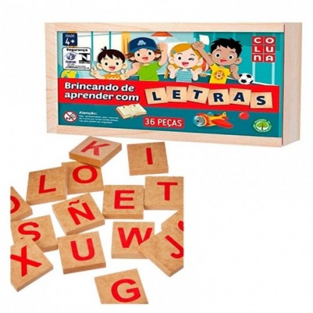 Brincando De Aprender Com Letras MPF 36 Peças Educativo Infantil