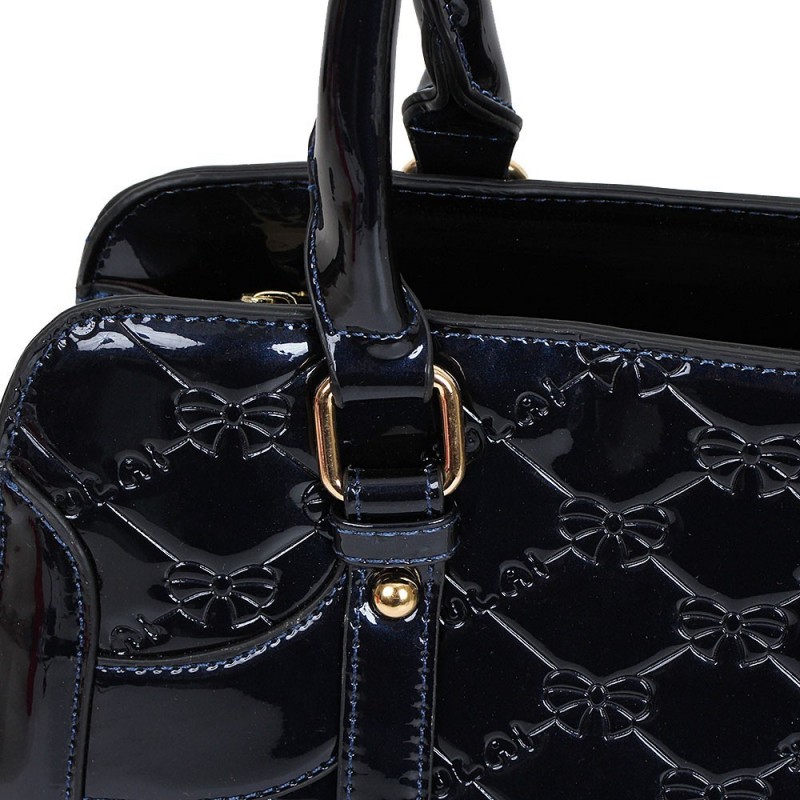 Bolsa Feminina Estruturada Luxo Em Verniz Texturizada