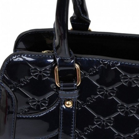 Bolsa Feminina Estruturada Luxo Em Verniz Texturizada