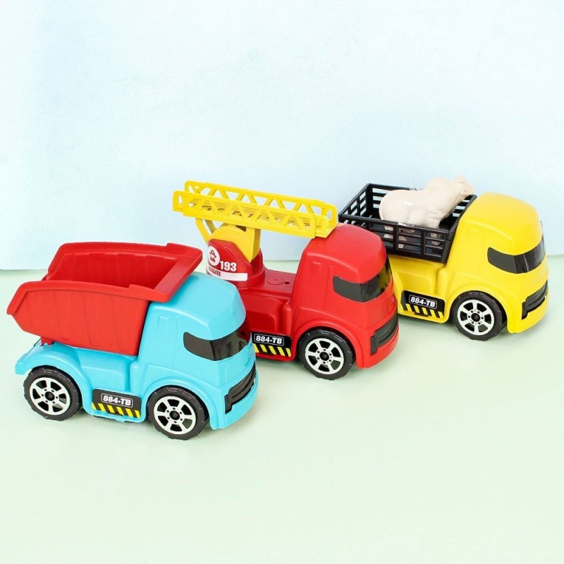 Kit 3 Caminhões Brinquedo Infantil Zuca Toys Na Solapa