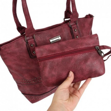 Bolsa Totem Feminina Com Tachas + Porta Níquel Com Alça