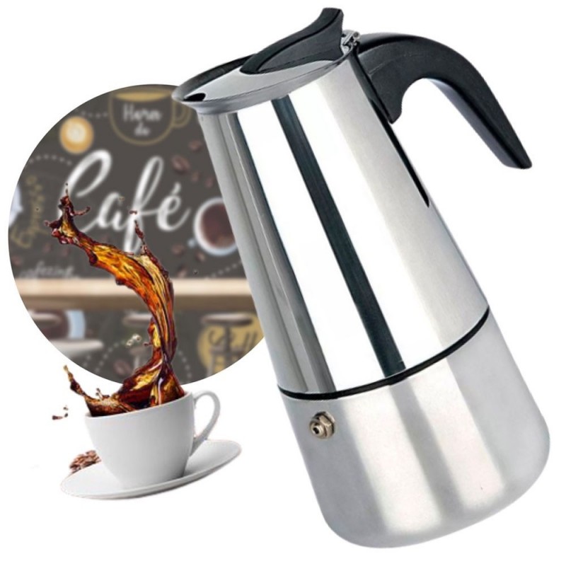 Cafeteira Italiana Moka 200 Ml Em Aço Inox Para 4 Xícaras