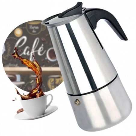Cafeteira Italiana Moka 200 Ml Em Aço Inox Para 4 Xícaras
