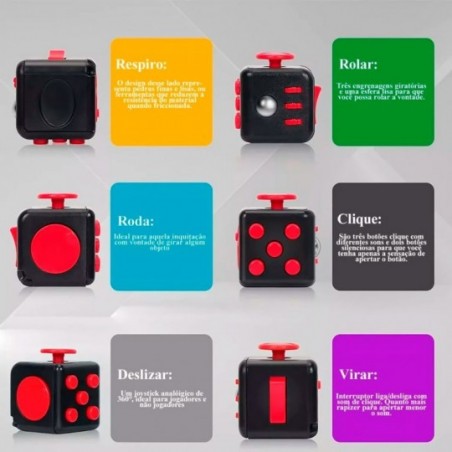 Mini Cubo Anti Stress Controla Ansiedade Sensorial Fidget Cube