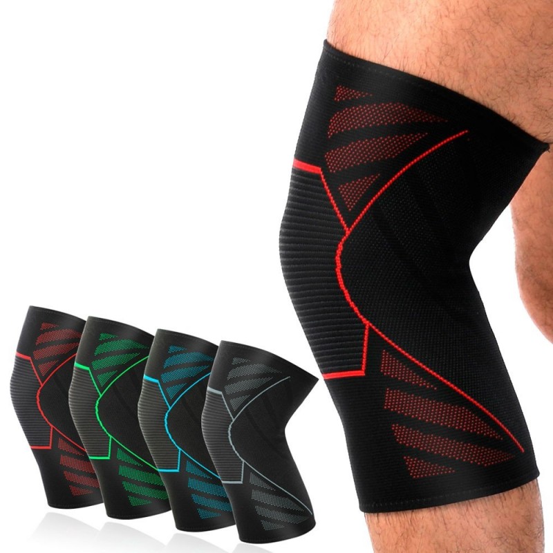 Joelheira De Compressão Elástica De Nylon 1 Peça Para Esportes