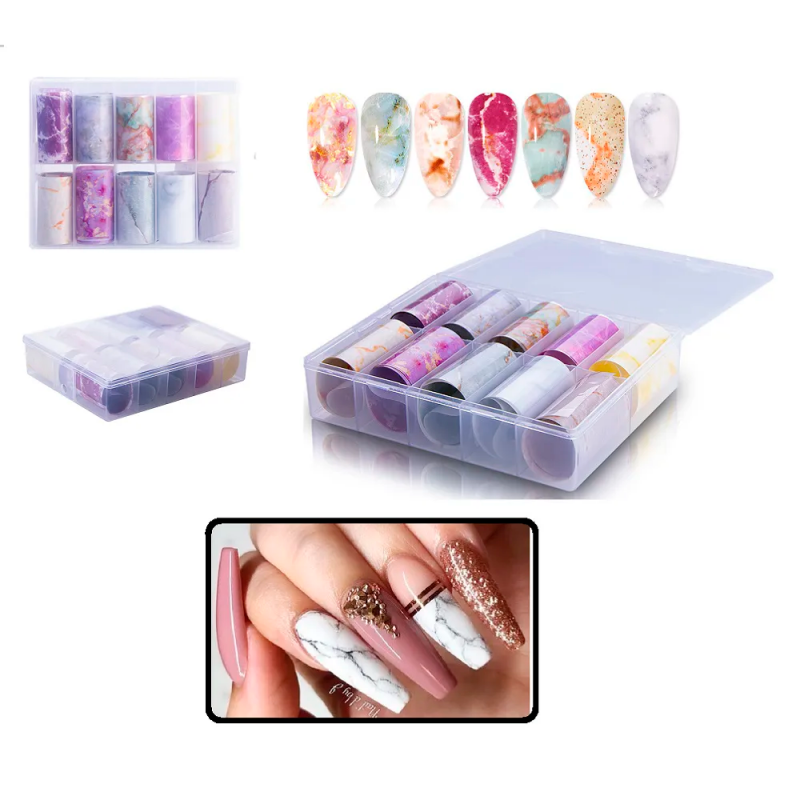 Adesivo Decorativo De Manicure Para Unhas Temático 10 peças