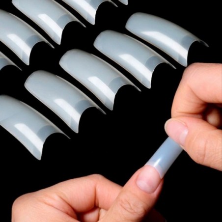 Kit Unhas Postiças Ponteira Tips Leitosa Com 100 Peças No Estojo