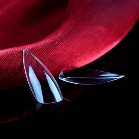 Kit Unha Postiça Stiletto Transparente 100 Peças No Estojo