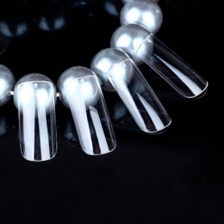 Kit Unhas Postiças Comum Tips Transparente 100 Peças No Estojo