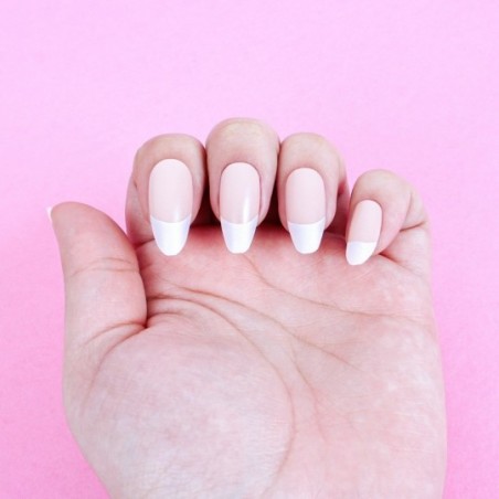 Kit Unhas Postiças Stiletto Com Fracesinha 12 Peças Reutilizável