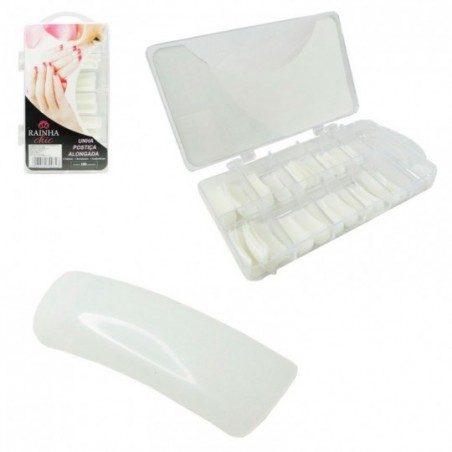 Kit Unhas Postiças Transparentes Com Estojo 100 Un Alongadas