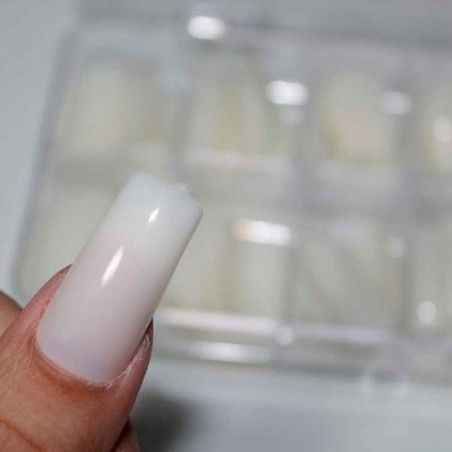 Kit Unhas Postiças Transparentes Com Estojo 100 Un Alongadas