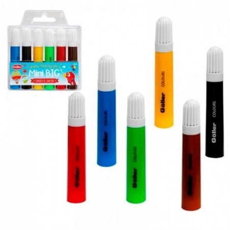 Kit Canetinhas Hidrográfica Caneta Escolar Mini Big 6 Peças