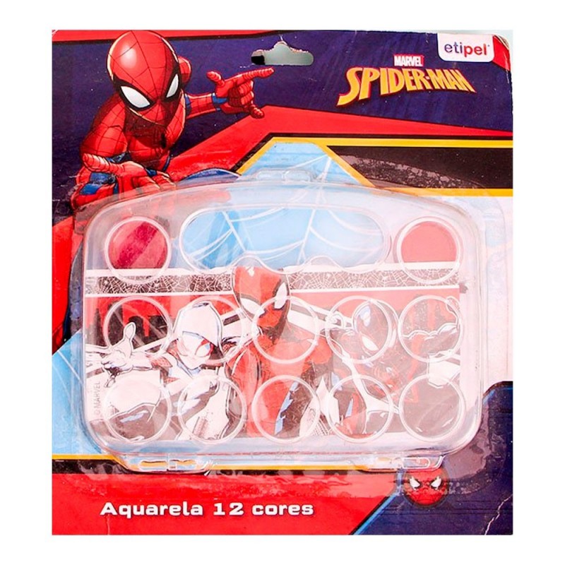 Jogo De Aquarela Homem Aranha Com 12 Cores Escolar