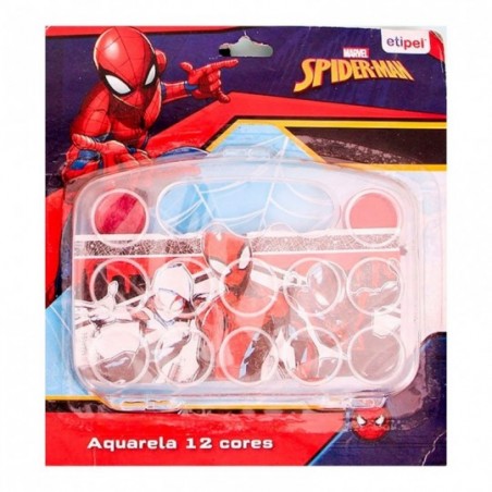 Jogo De Aquarela Homem Aranha Com 12 Cores Escolar