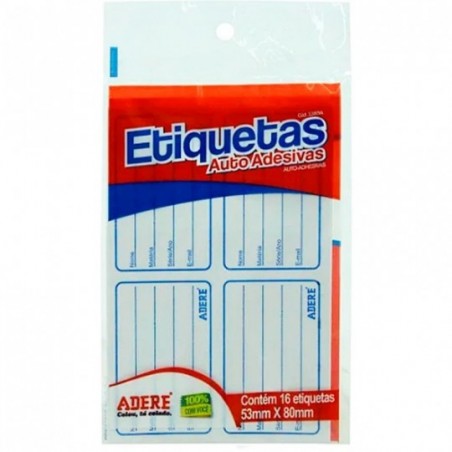 Etiquetas Escolar Alto Adesiva 53x80mm 16 Unidades 2