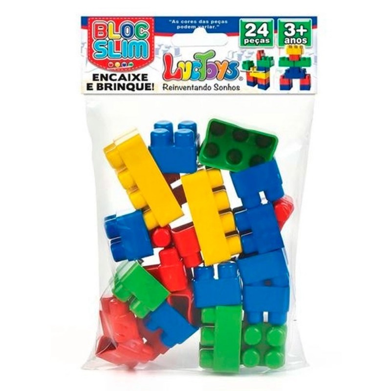 Bloco De Montar Colorido Com 24 Peças Brinquedo Infantil Divertido