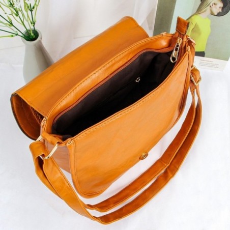 Bolsa Feminina Transversal Média Com Detalhes Dourados - Compre Agora!
