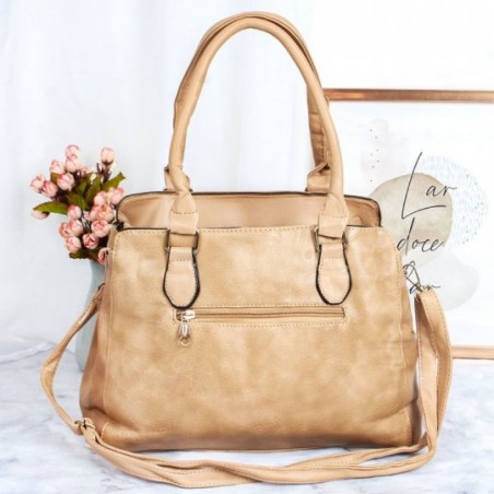 Bolsa Feminina Com 2 Repartições Detalhes Em Tachas Dourada - Compre Agora!