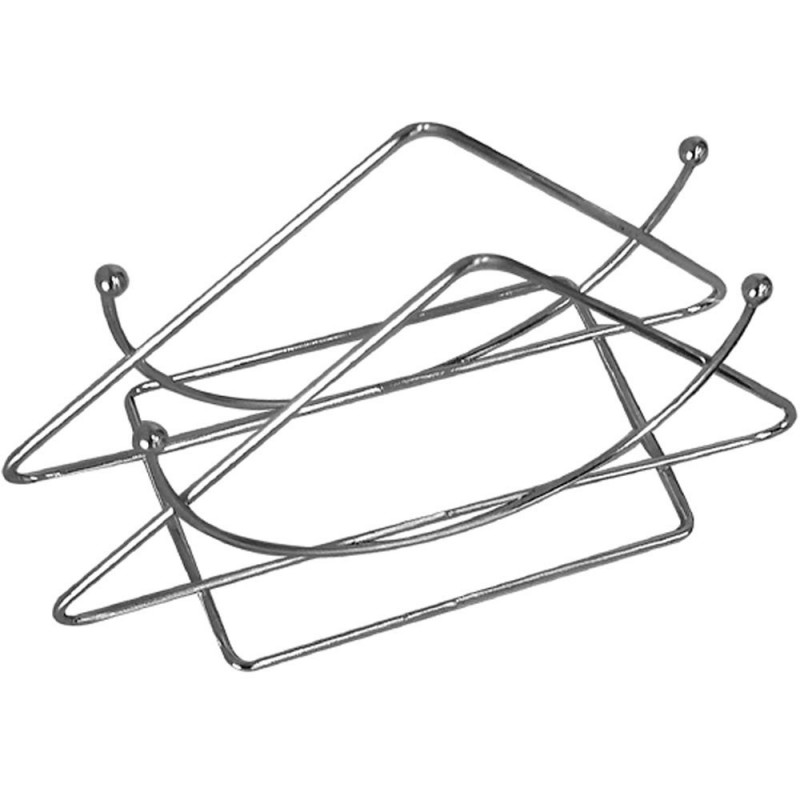 Porta Guardanapo De Metal Aramado Prata 8 cm x 14 cm