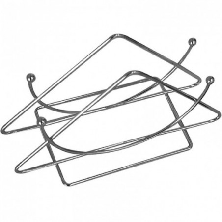 Porta Guardanapo De Metal Aramado Prata 8 cm x 14 cm
