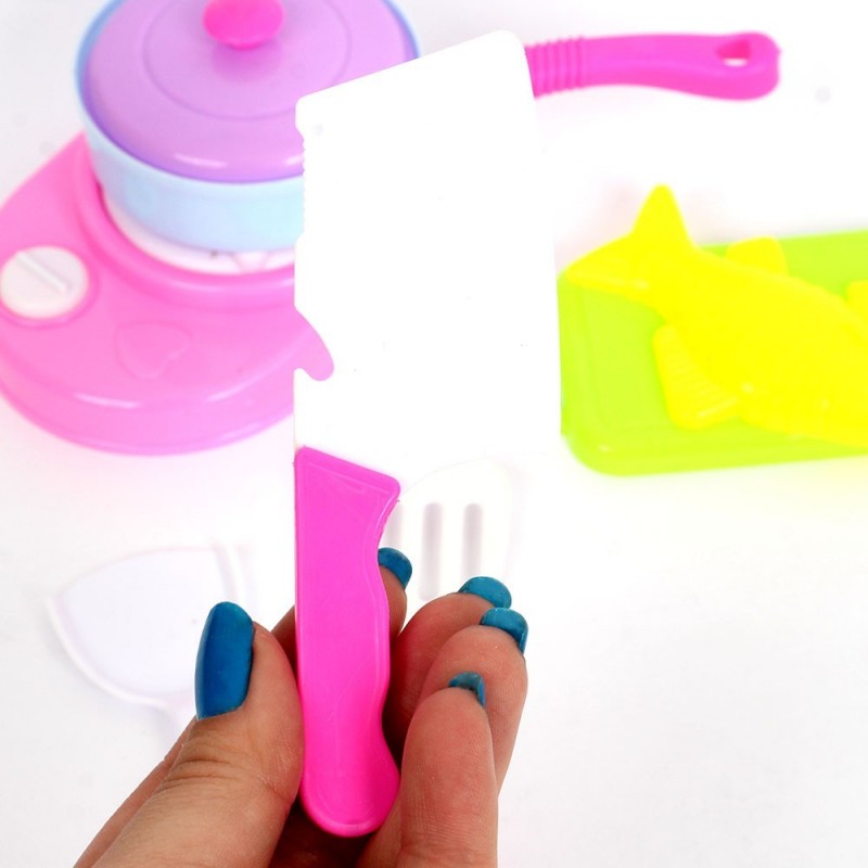 Kit Minha Cozinha C/ Panelinhas Fogão E Acessórios 8 Peças Brinquedo