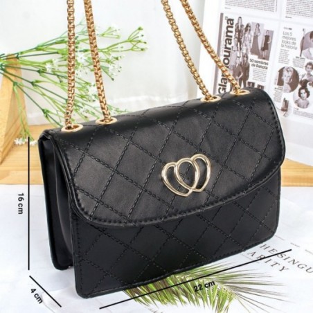 Bolsa Transversal Feminina Com Alça de Corrente Detalhe Coração - Compre Agora!