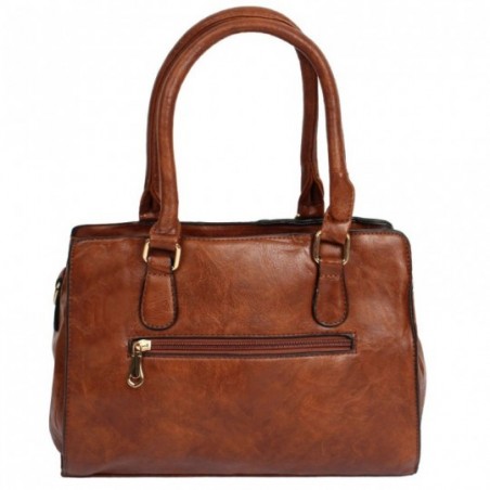 Bolsa Feminina Clássica Média Com Alça Dupla Detalhes Dourado - Compre Agora!