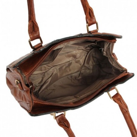 Bolsa Feminina Clássica Média Com Alça Dupla Detalhes Dourado - Compre Agora!